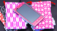 スマホ巾着ケース